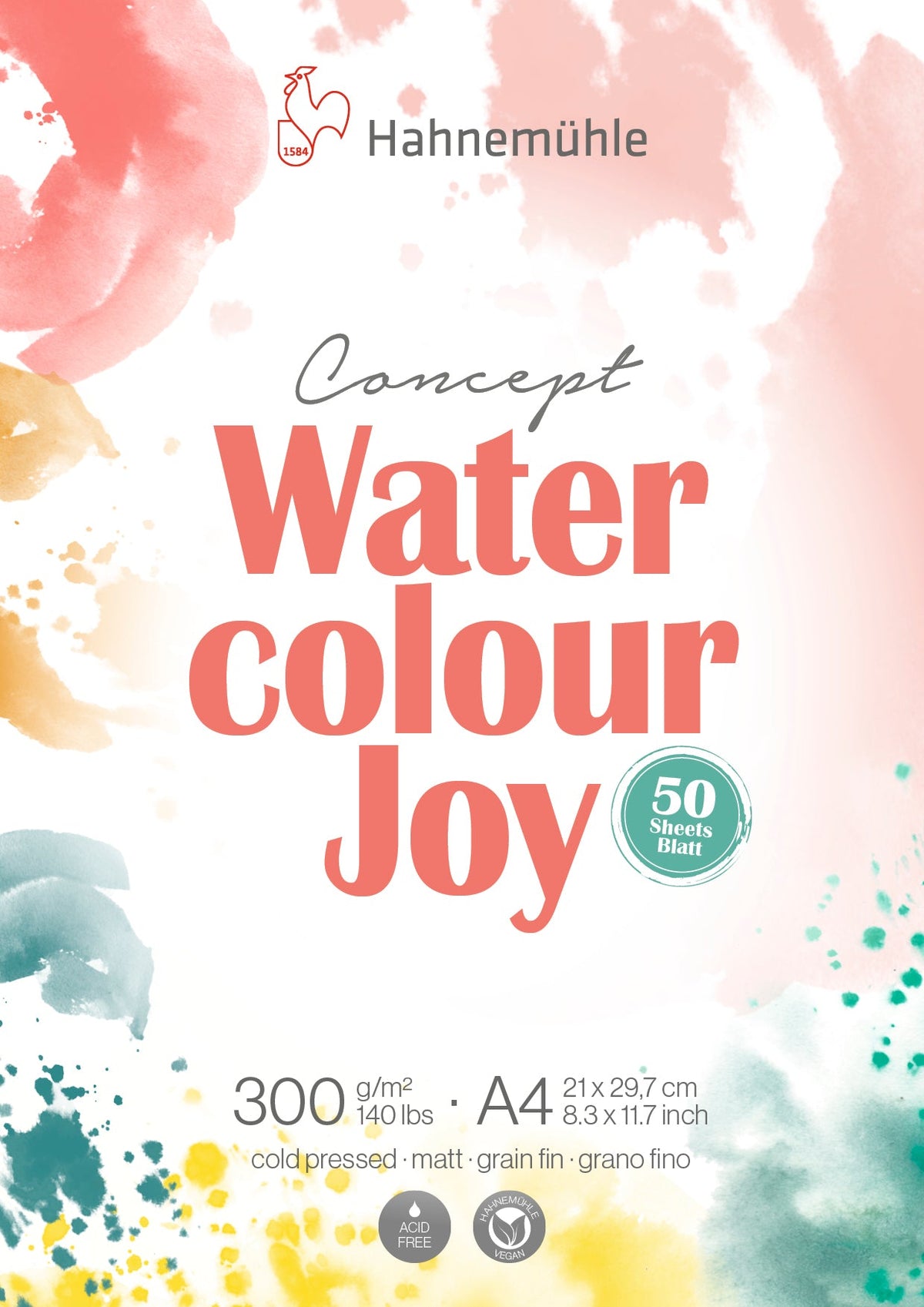 Concept Watercolour Joy, 300 g/m², matt, 50 Blatt – Hahnemühle