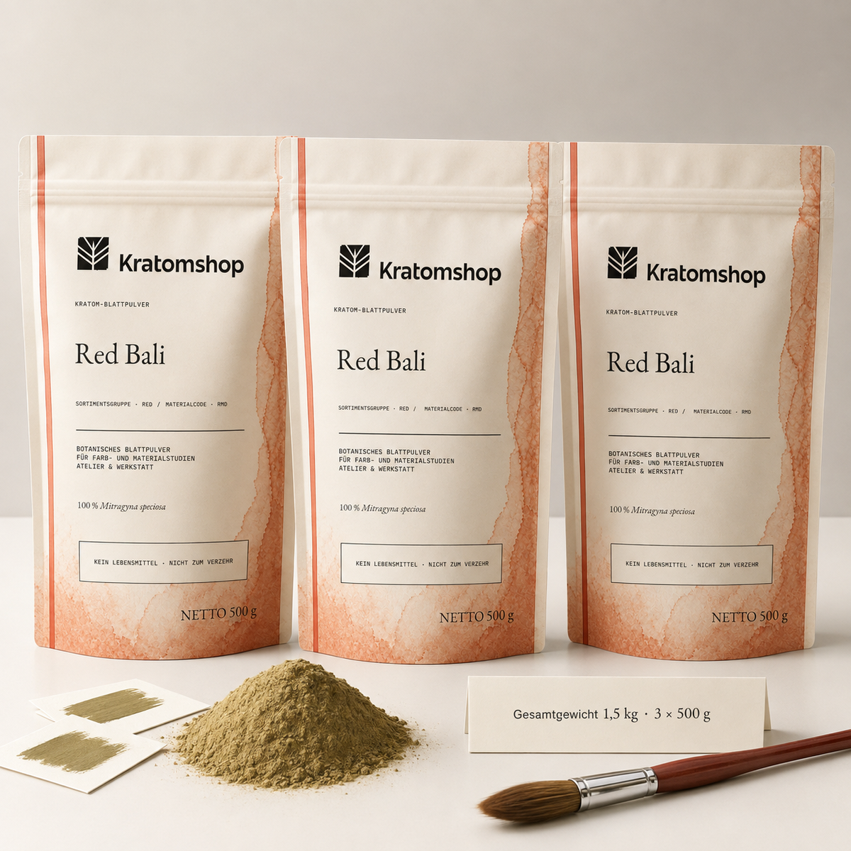 Kratom leaf powder · Material group Red · Material code RMD · Leaf Archive 05 · Red Bali