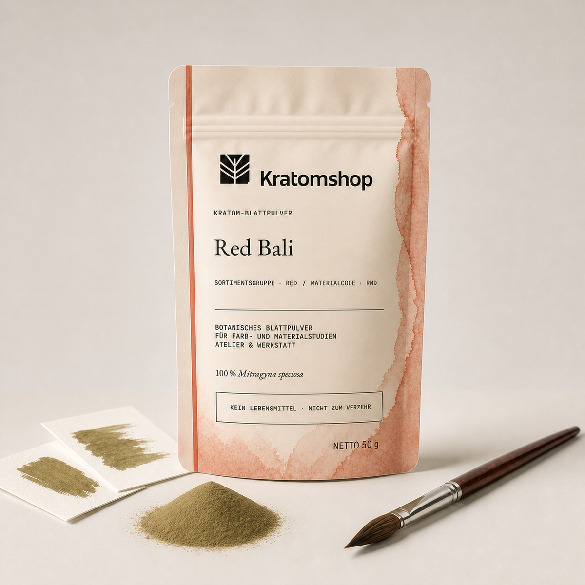 Kratom leaf powder · Material group Red · Material code RMD · Leaf Archive 05 · Red Bali