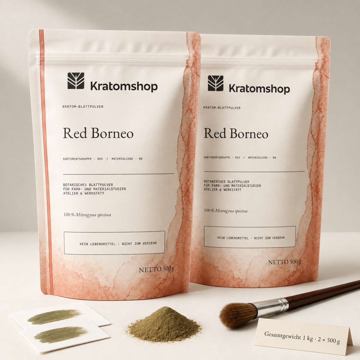 Kratom leaf powder · Material group Red · Material code RB · Leaf Archive 07 · Red Borneo