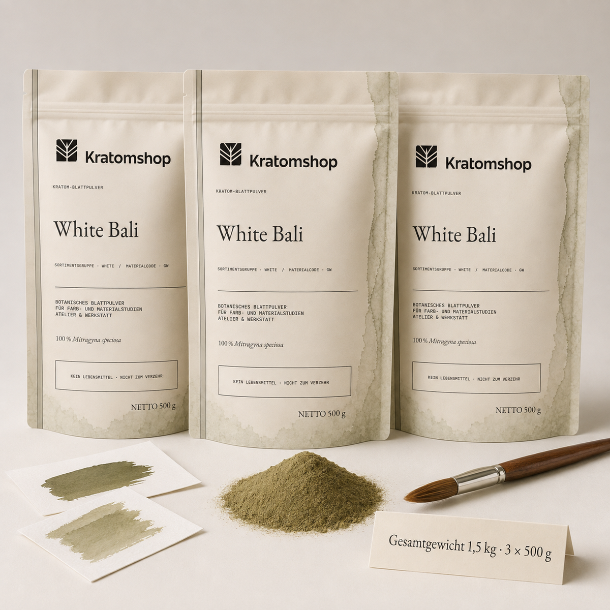 Kratom leaf powder · Material group White · Material code GW · Leaf Archive 10 · White Bali