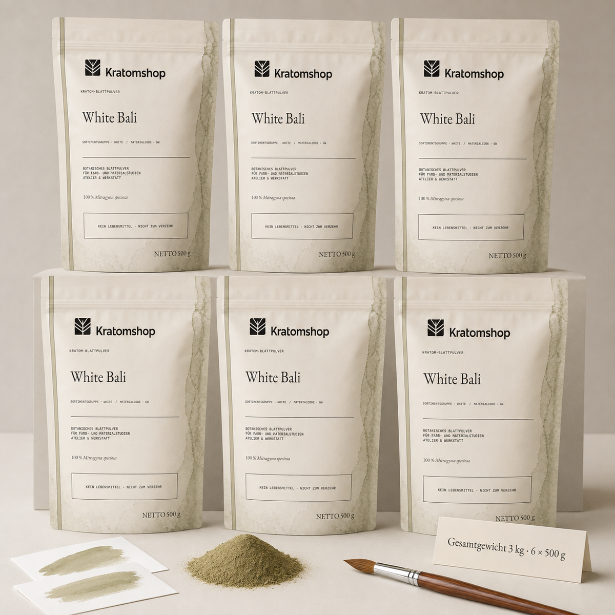 Kratom leaf powder · Material group White · Material code GW · Leaf Archive 10 · White Bali