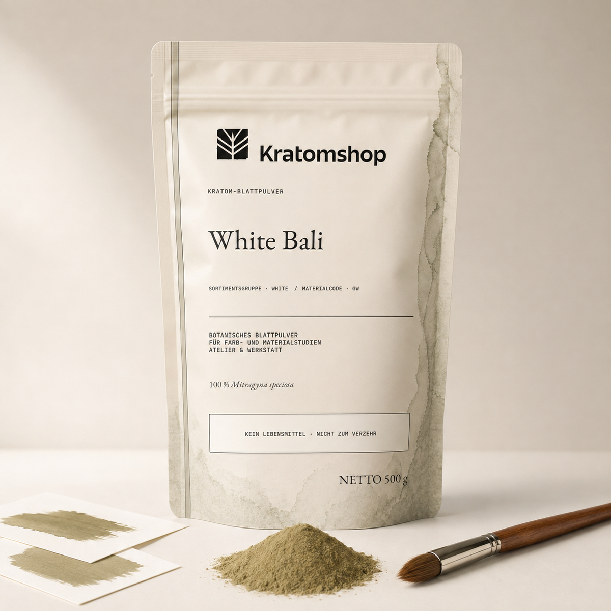 Kratom leaf powder · Material group White · Material code GW · Leaf Archive 10 · White Bali