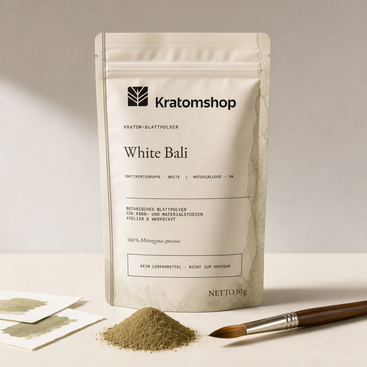 Kratom leaf powder · Material group White · Material code GW · Leaf Archive 10 · White Bali