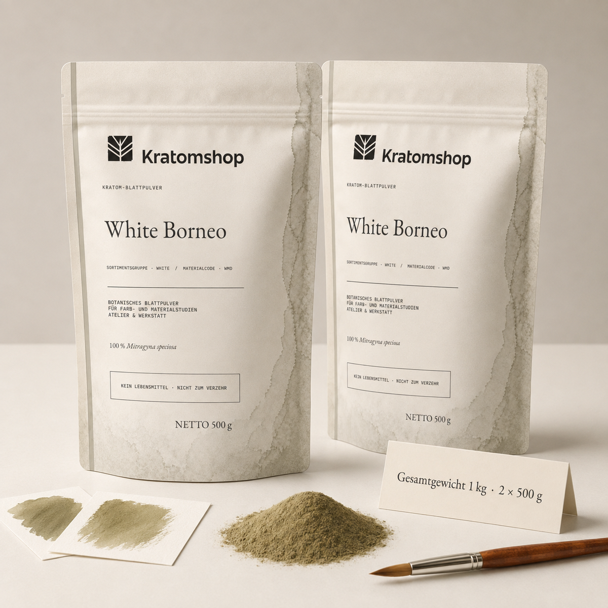 Kratom leaf powder · Material group White · Material code WMD · Leaf Archive 08 · White Borneo