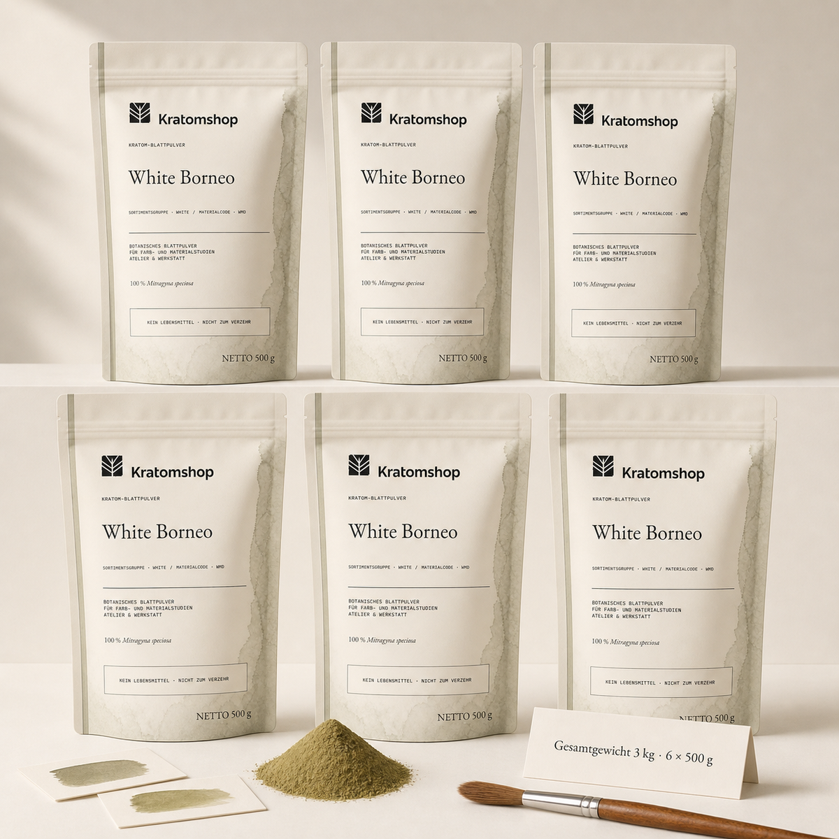Kratom leaf powder · Material group White · Material code WMD · Leaf Archive 08 · White Borneo