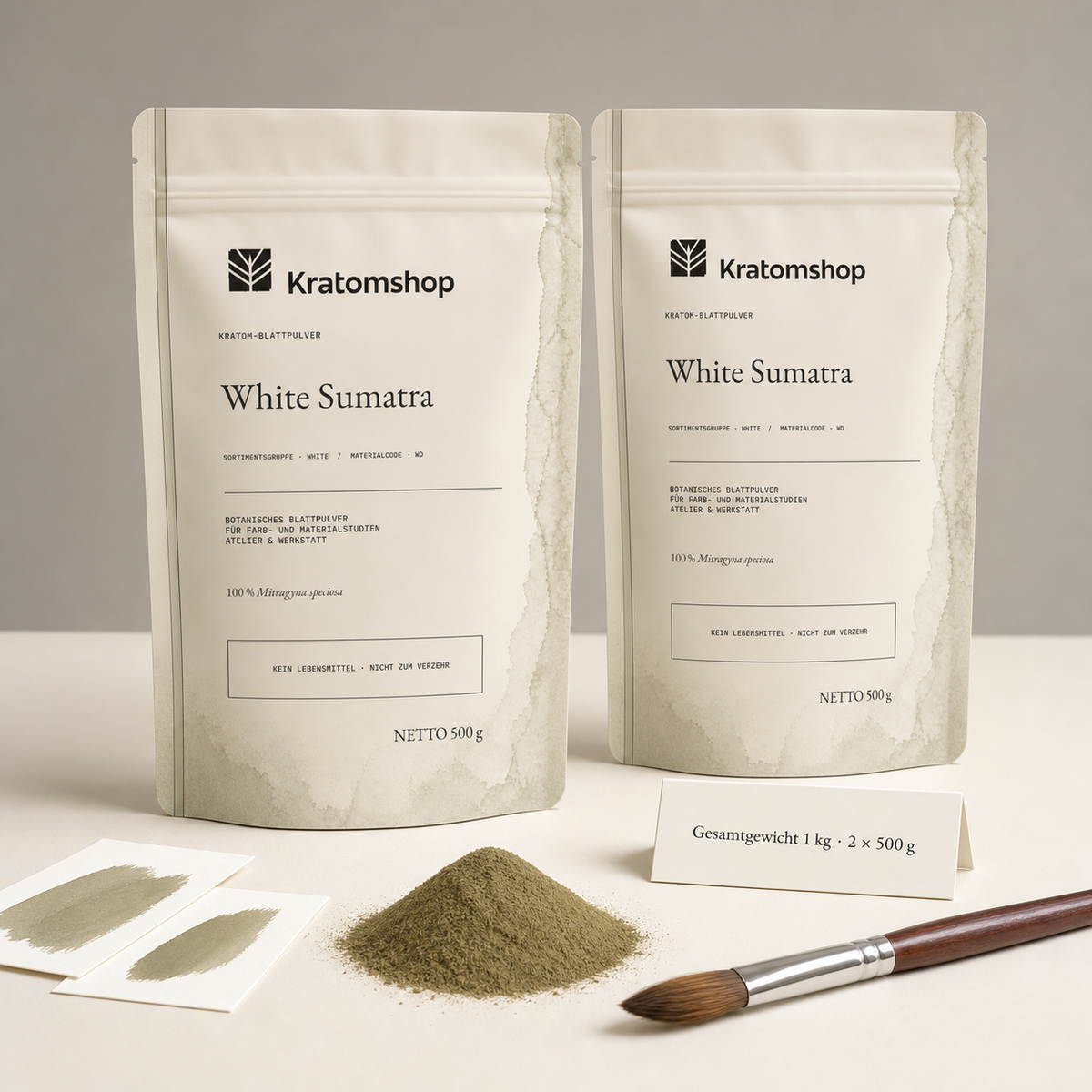 Kratom leaf powder · Material group White · Material code WD · Leaf Archive 09 · White Sumatra