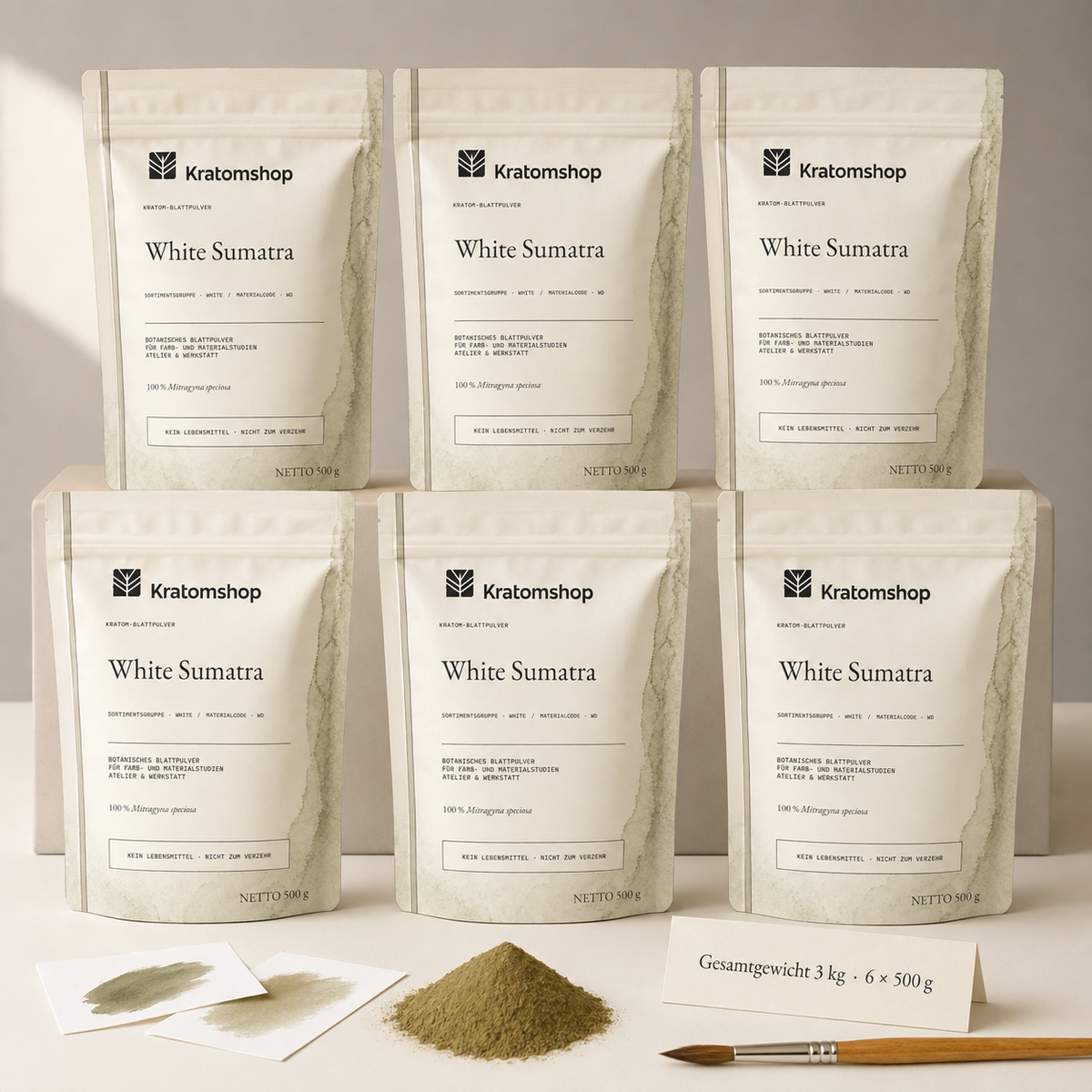 Kratom leaf powder · Material group White · Material code WD · Leaf Archive 09 · White Sumatra