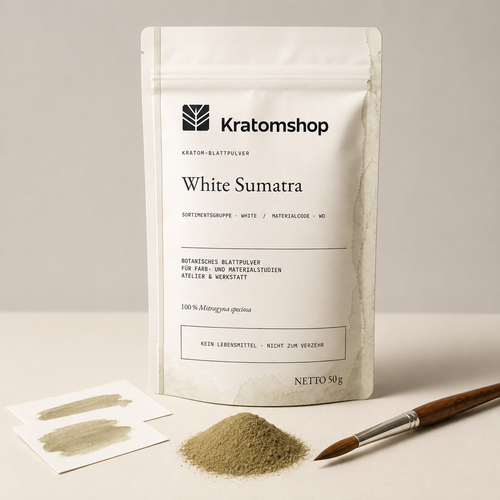Kratom leaf powder · Material group White · Material code WD · Leaf Archive 09 · White Sumatra

